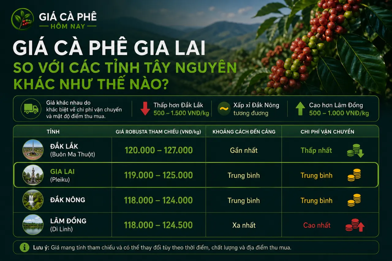 Giá Cà Phê Gia Lai So Với Các Tỉnh Tây Nguyên Khác Như Thế Nào?