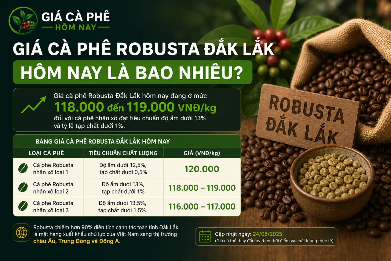 Giá Cà Phê Robusta Đắk Lắk Hôm Nay Là Bao Nhiêu?