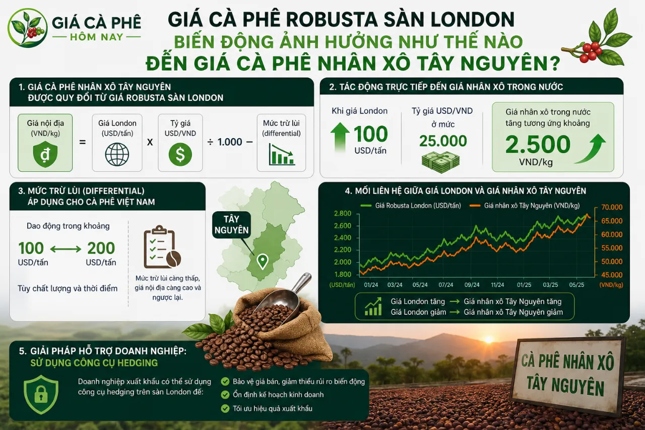 Giá Cà Phê Robusta Sàn London Biến Động Ảnh Hưởng Như Thế Nào Đến Giá Cà Phê Nhân Xô Tây Nguyên?