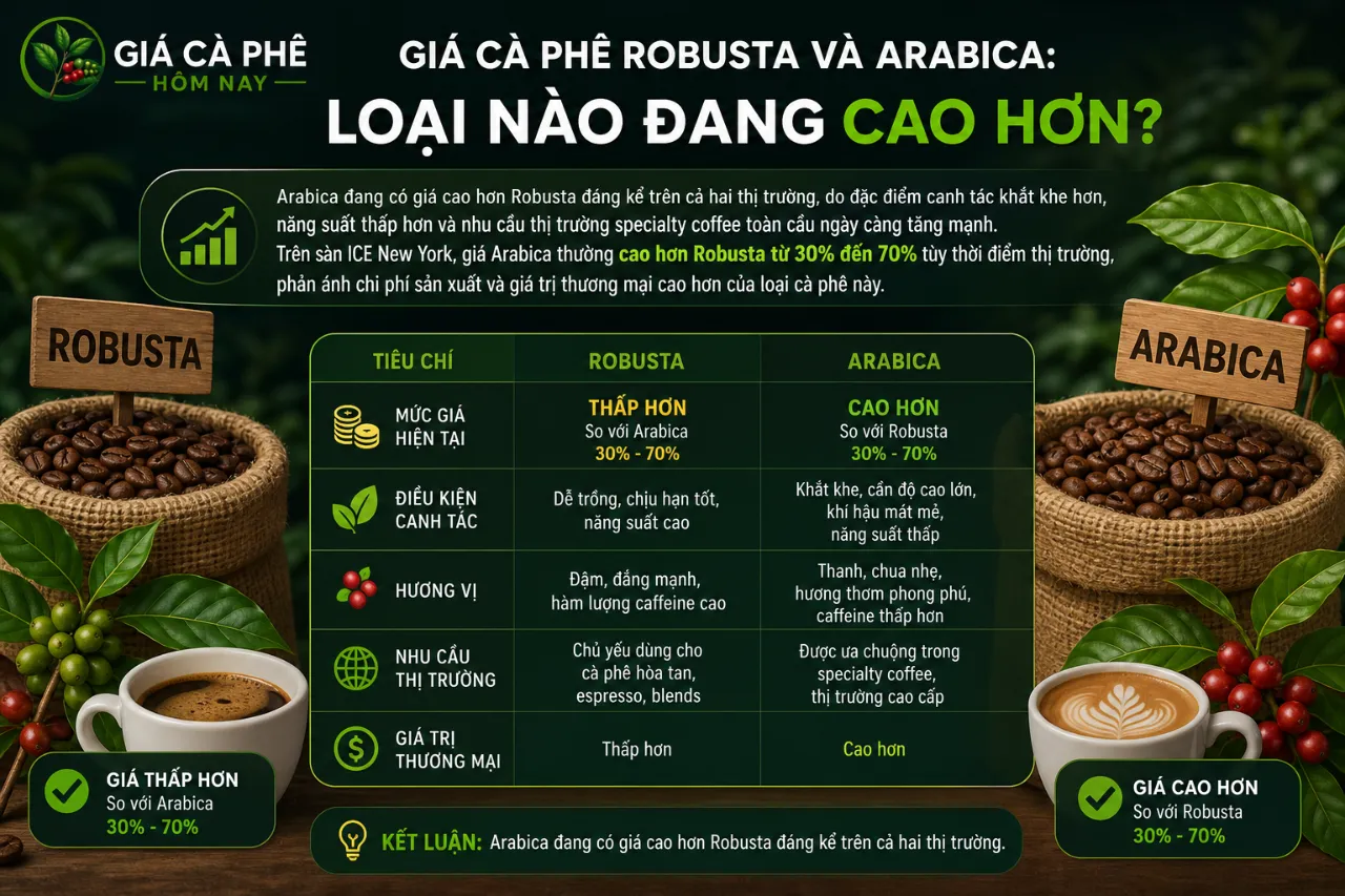 Giá Cà Phê Robusta Và Arabica: Loại Nào Đang Cao Hơn?