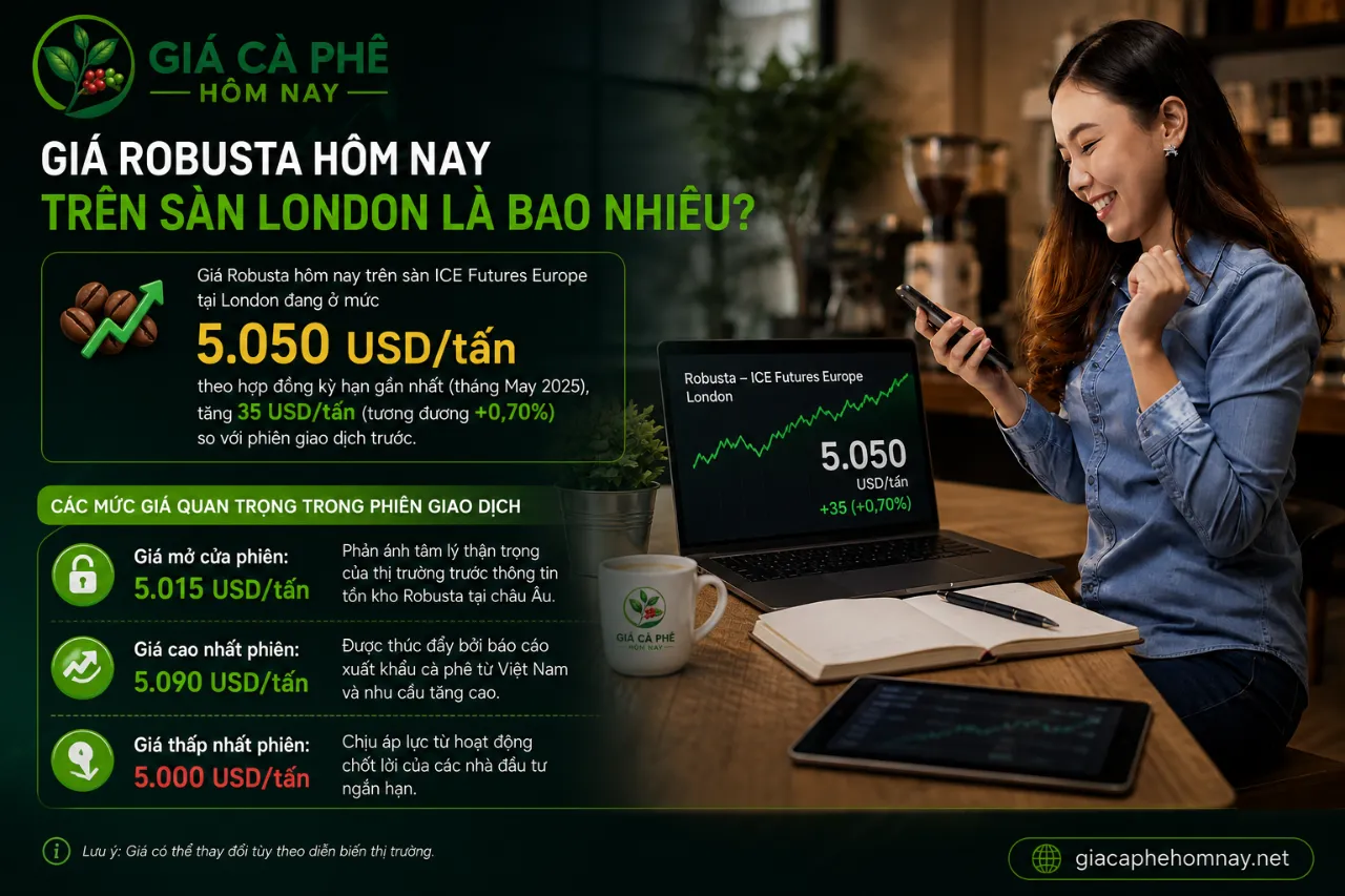 Giá Robusta Hôm Nay Trên Sàn London Là Bao Nhiêu?
