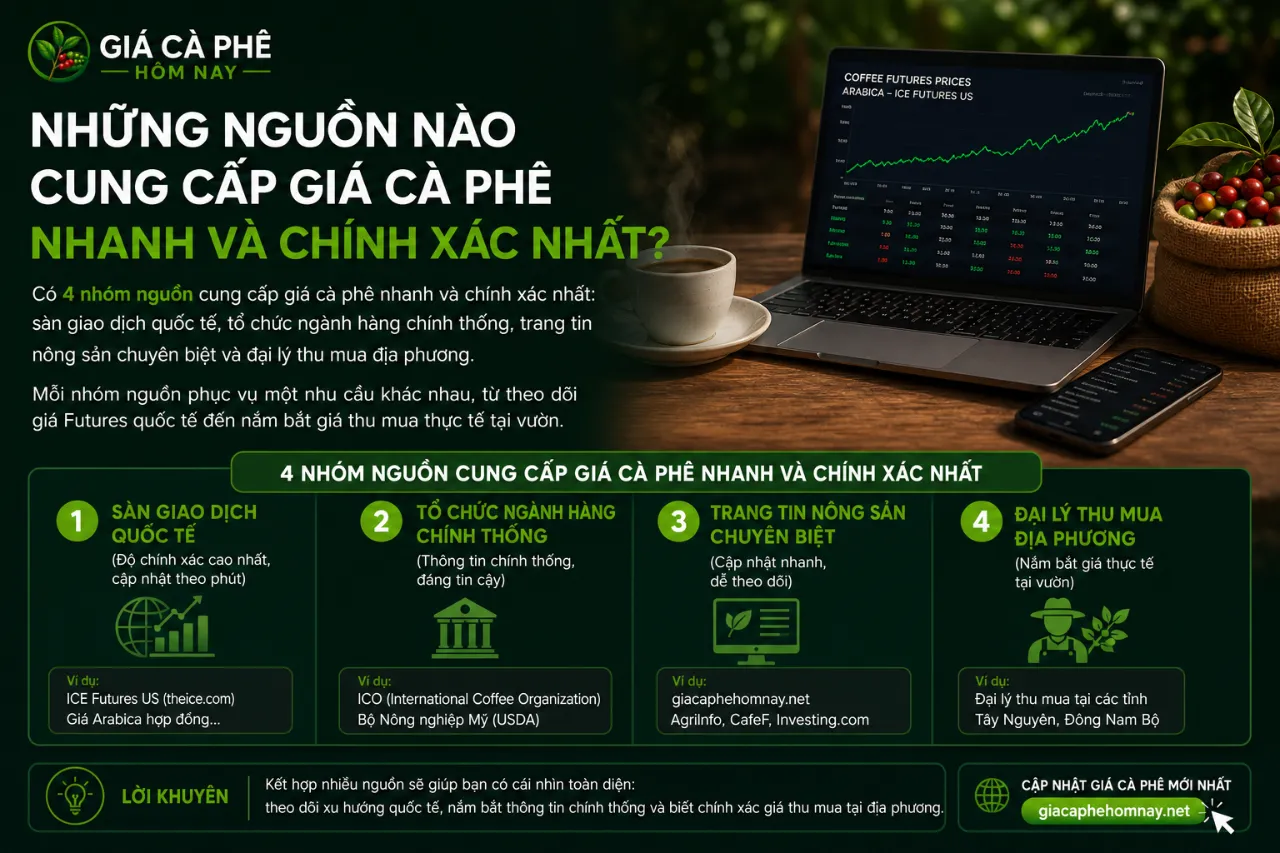 Những Nguồn Nào Cung Cấp Giá Cà Phê Nhanh Và Chính Xác Nhất?