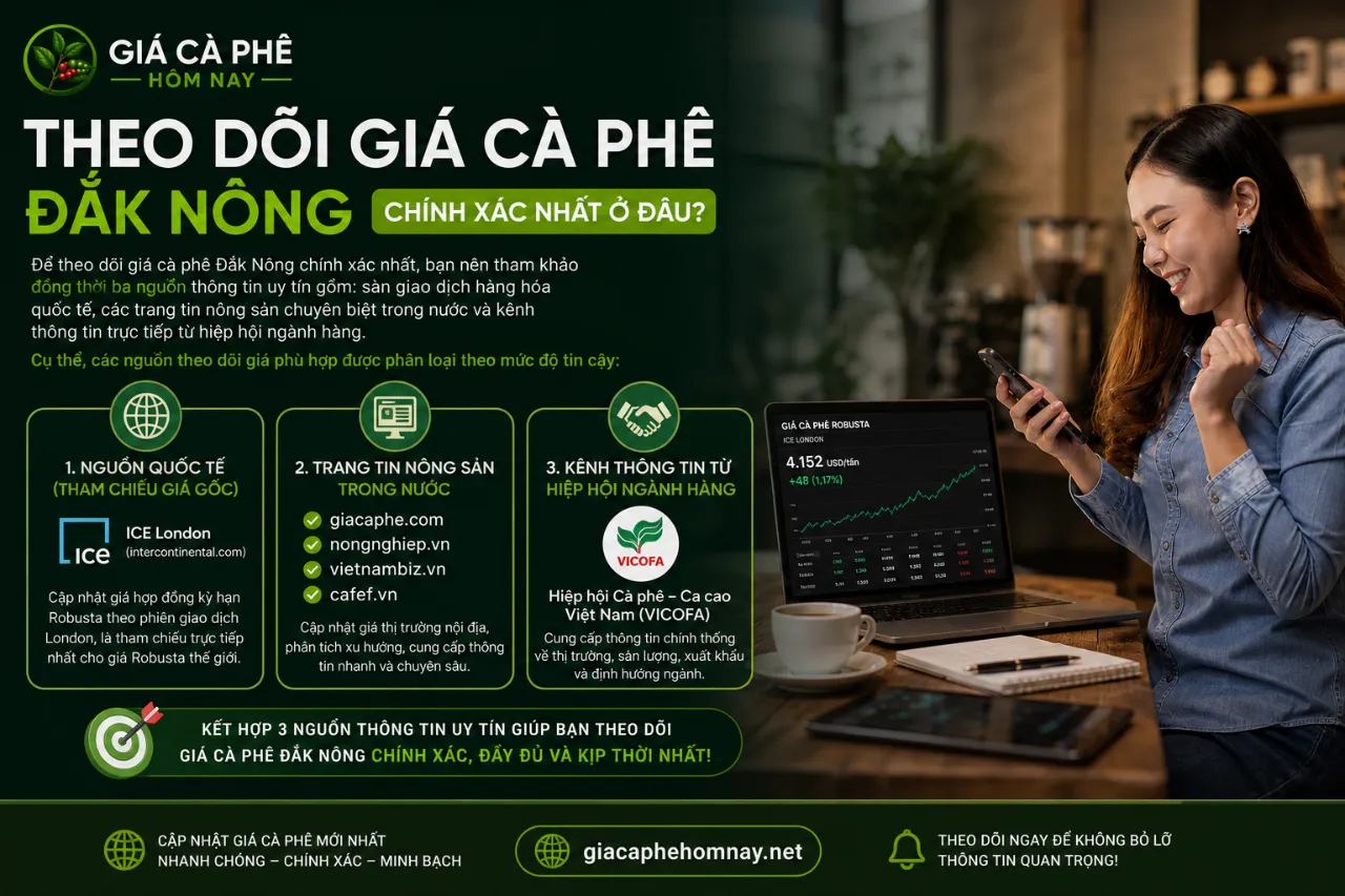 Theo Dõi Giá Cà Phê Đắk Nông Chính Xác Nhất Ở Đâu?