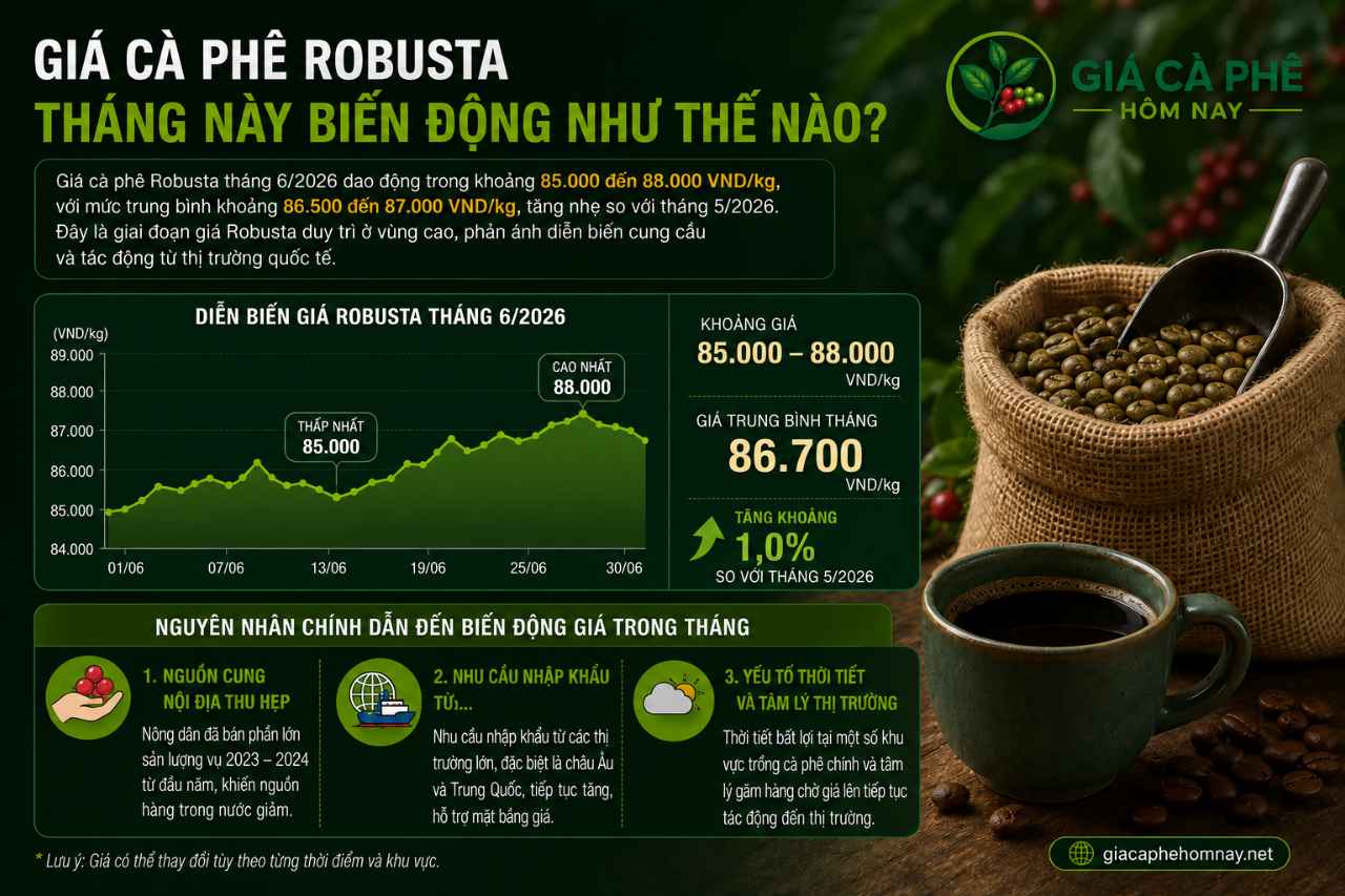 Giá Cà Phê Robusta Tháng Này Biến Động Như Thế Nào?