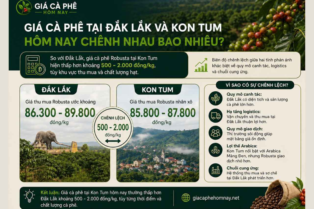 Giá Cà Phê Tại Đắk Lắk Và Lâm Đồng Hôm Nay Chênh Nhau Bao Nhiêu?