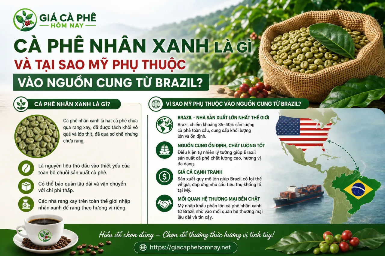 Cà Phê Nhân Xanh Là Gì và Tại Sao Mỹ Phụ Thuộc Vào Nguồn Cung Từ Brazil?
