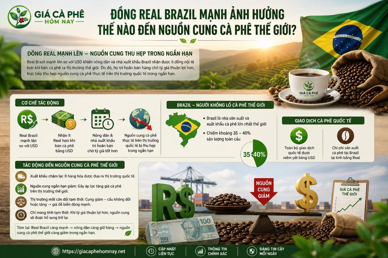 Đồng Real Brazil Mạnh Ảnh Hưởng Thế Nào Đến Nguồn Cung Cà Phê Thế Giới?