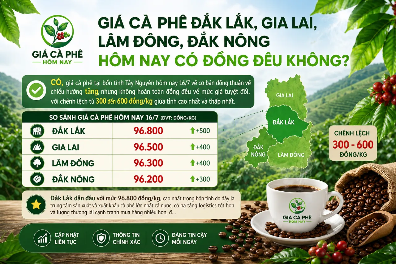 Giá Cà Phê Đắk Lắk, Gia Lai, Lâm Đồng, Đắk Nông Hôm Nay Có Đồng Đều Không?