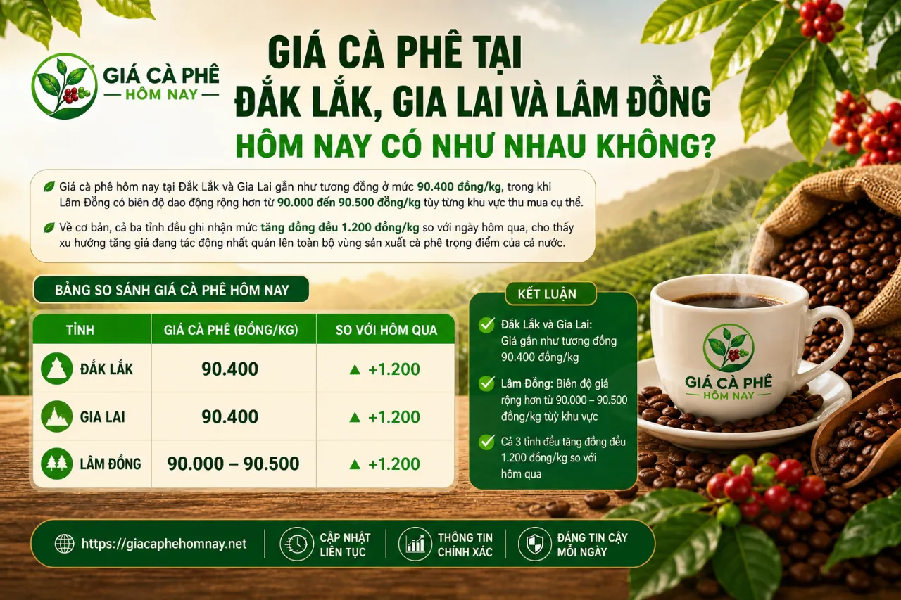 Giá Cà Phê Tại Đắk Lắk, Gia Lai Và Lâm Đồng Hôm Nay Có Như Nhau Không?