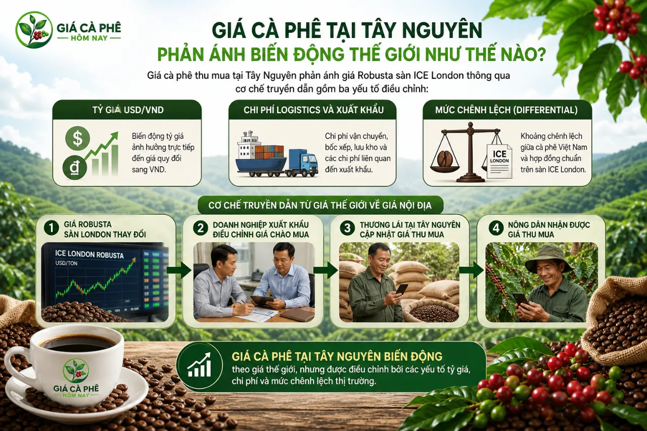 Giá Cà Phê Tại Tây Nguyên Phản Ánh Biến Động Thế Giới Như Thế Nào?