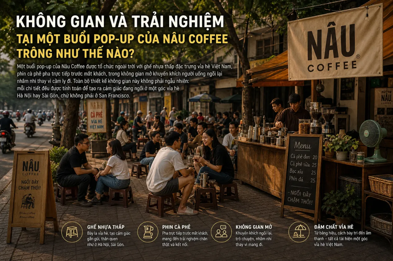 Không Gian Và Trải Nghiệm Tại Một Buổi Pop-Up Của Nâu Coffee Trông Như Thế Nào?