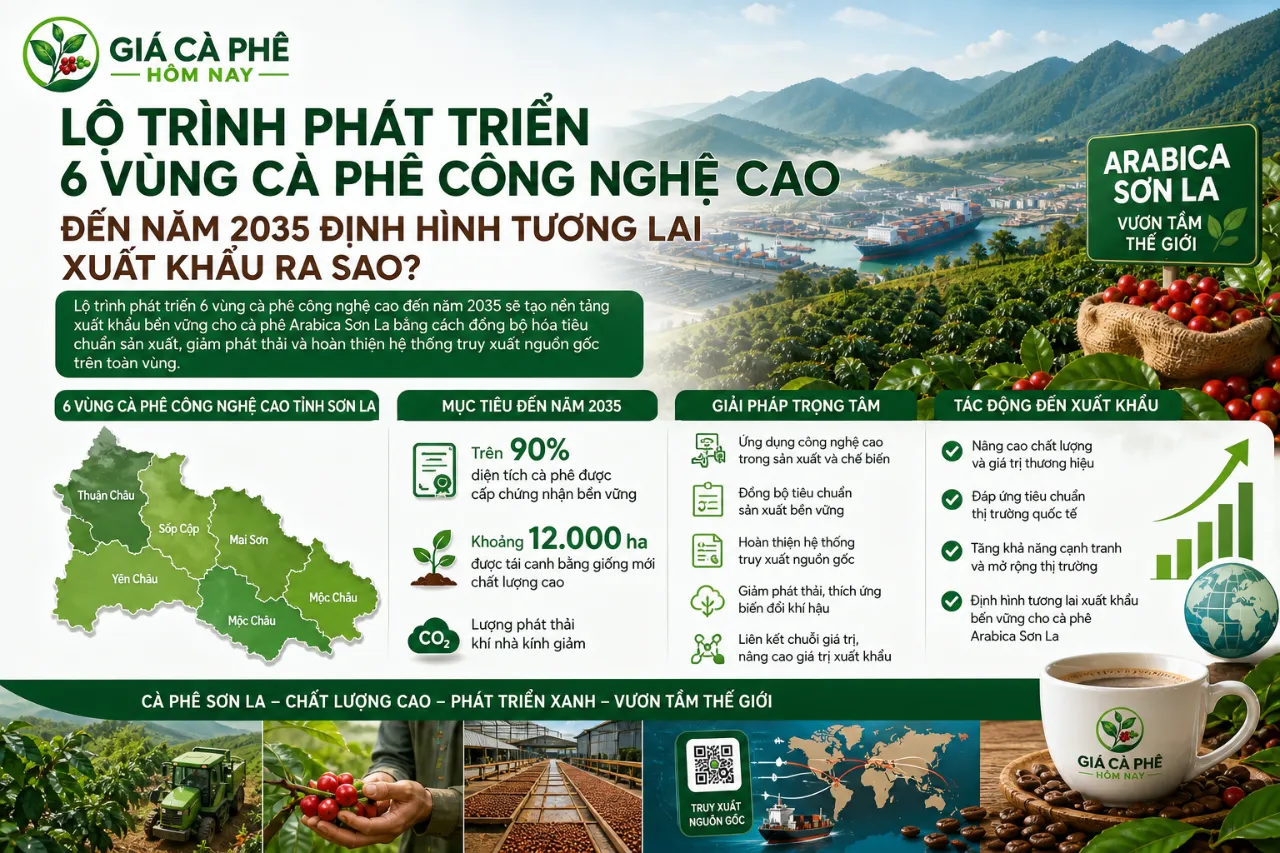 Lộ Trình Phát Triển 6 Vùng Cà Phê Công Nghệ Cao Đến Năm 2035 Định Hình Tương Lai Xuất Khẩu Ra Sao?