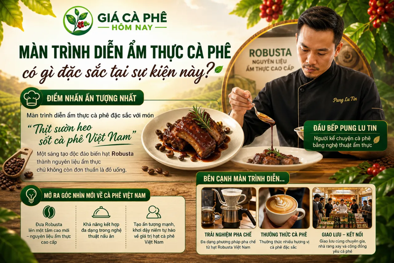 Màn trình diễn ẩm thực cà phê có gì đặc sắc tại sự kiện này?