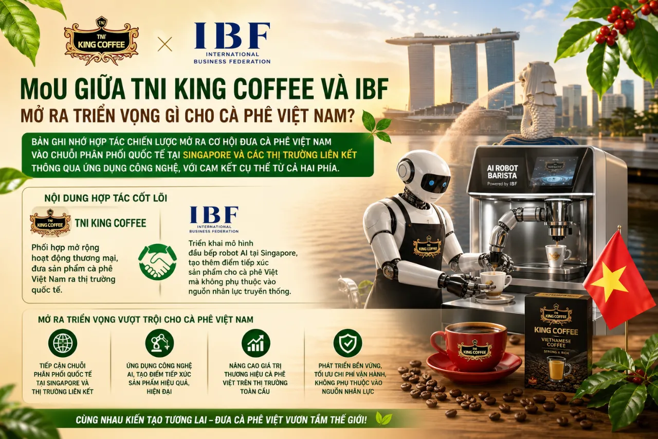 MoU giữa TNI King Coffee và IBF mở ra triển vọng gì cho cà phê Việt Nam?