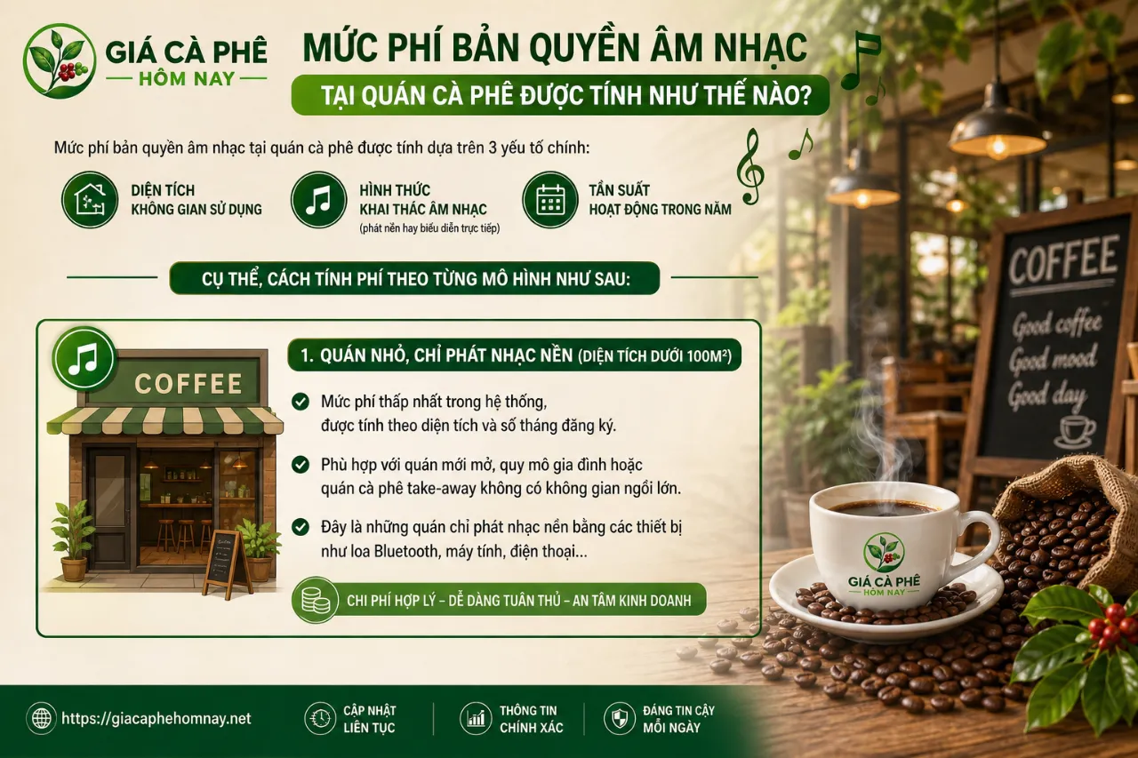 Mức Phí Bản Quyền Âm Nhạc Tại Quán Cà Phê Được Tính Như Thế Nào?