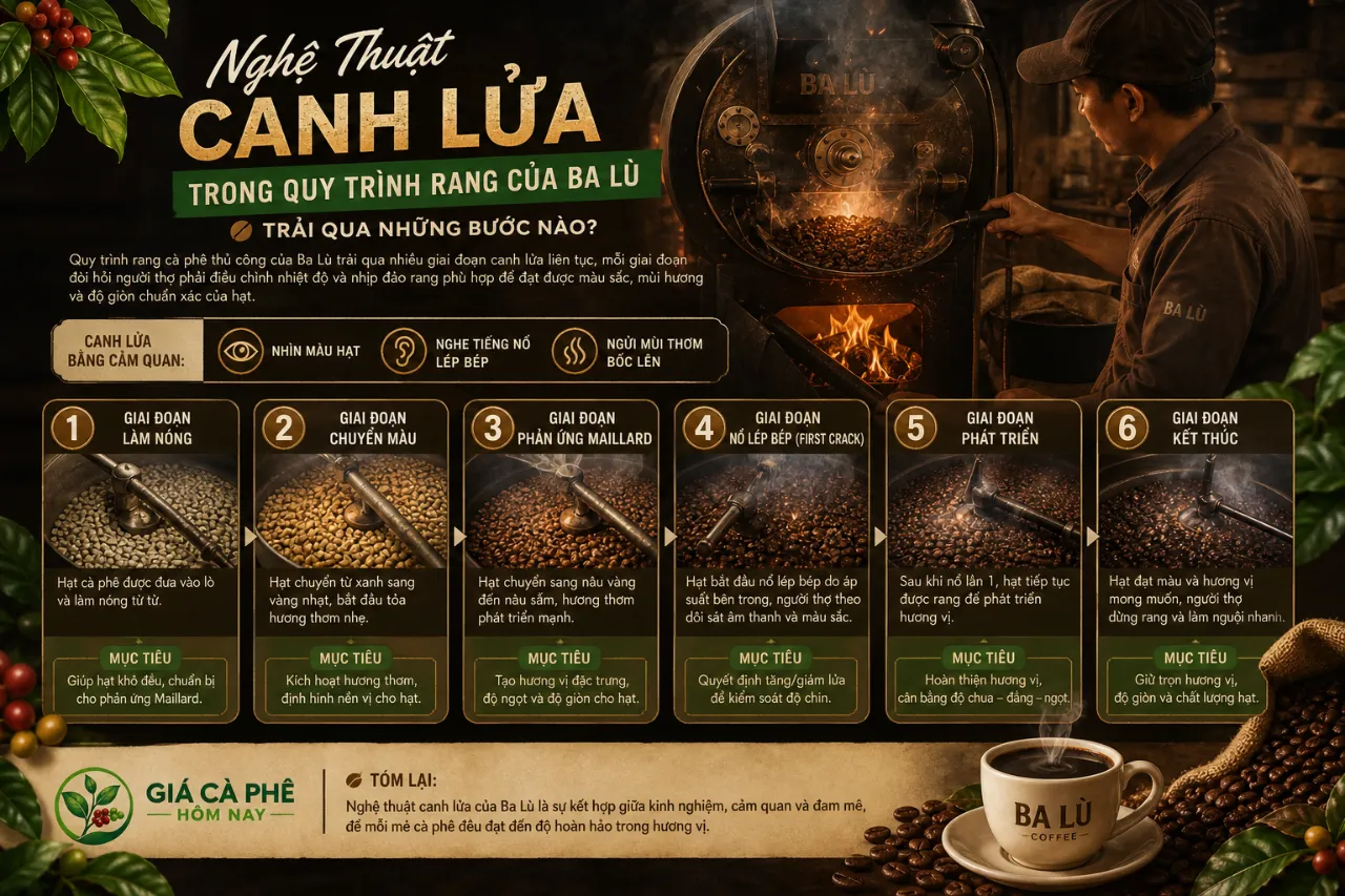 Nghệ Thuật Canh Lửa Trong Quy Trình Rang Của Ba Lù Trải Qua Những Bước Nào?