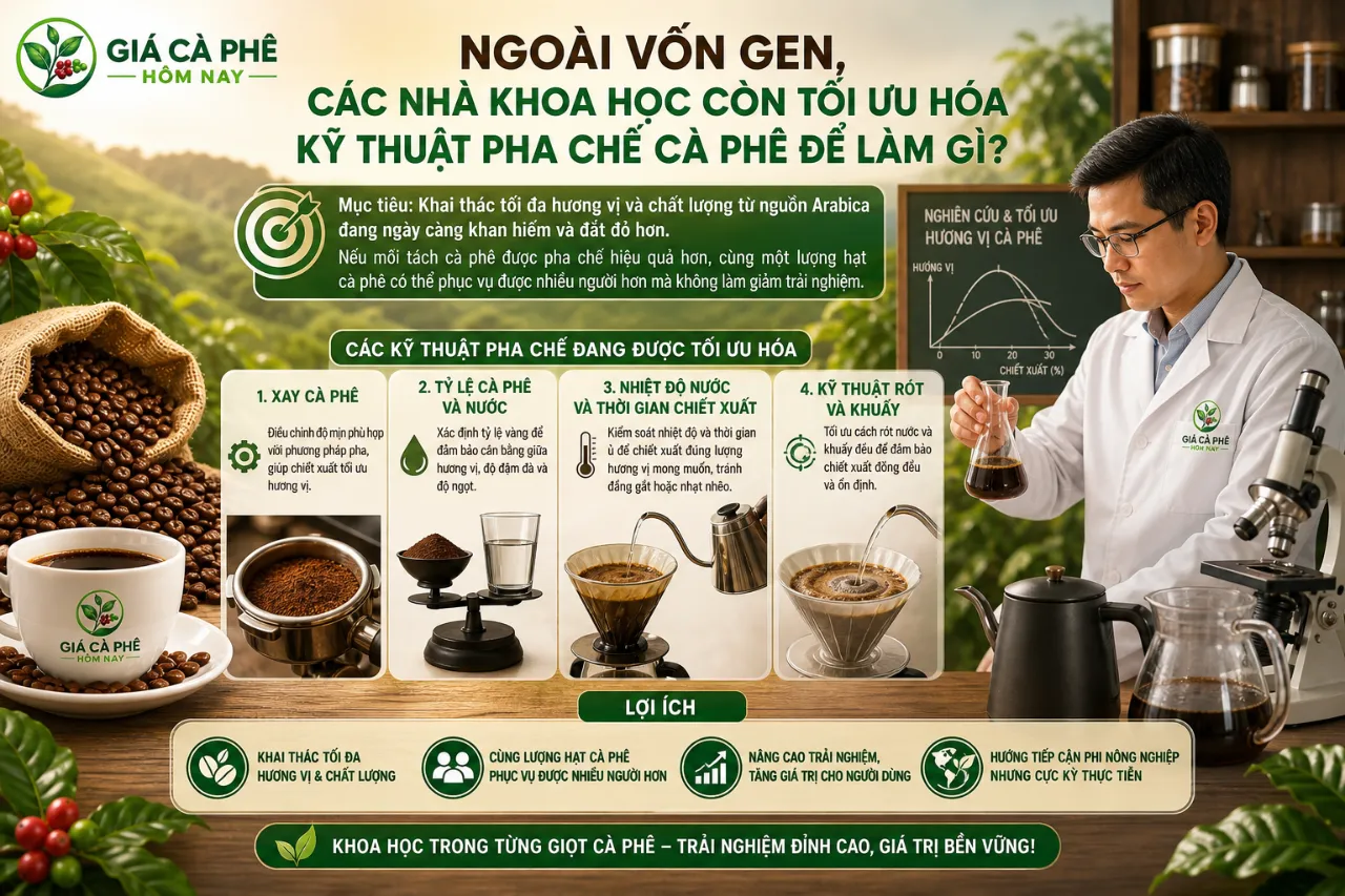 Ngoài Vốn Gen, Các Nhà Khoa Học Còn Tối Ưu Hóa Kỹ Thuật Pha Chế Cà Phê Để Làm Gì?