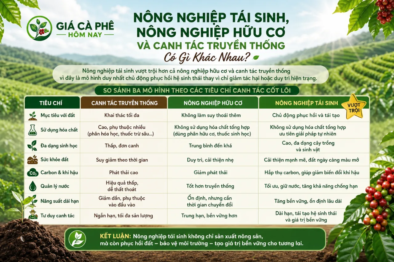 Nông Nghiệp Tái Sinh, Nông Nghiệp Hữu Cơ và Canh Tác Truyền Thống Có Gì Khác Nhau?