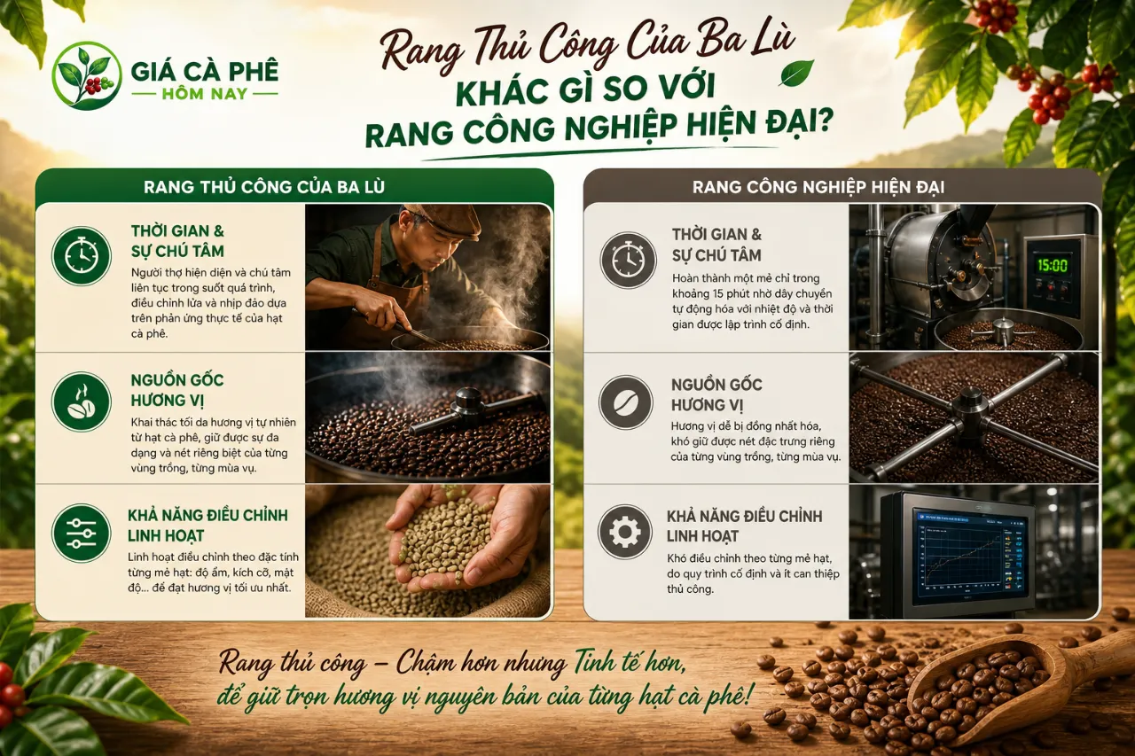 Rang Thủ Công Của Ba Lù Khác Gì So Với Rang Công Nghiệp Hiện Đại?