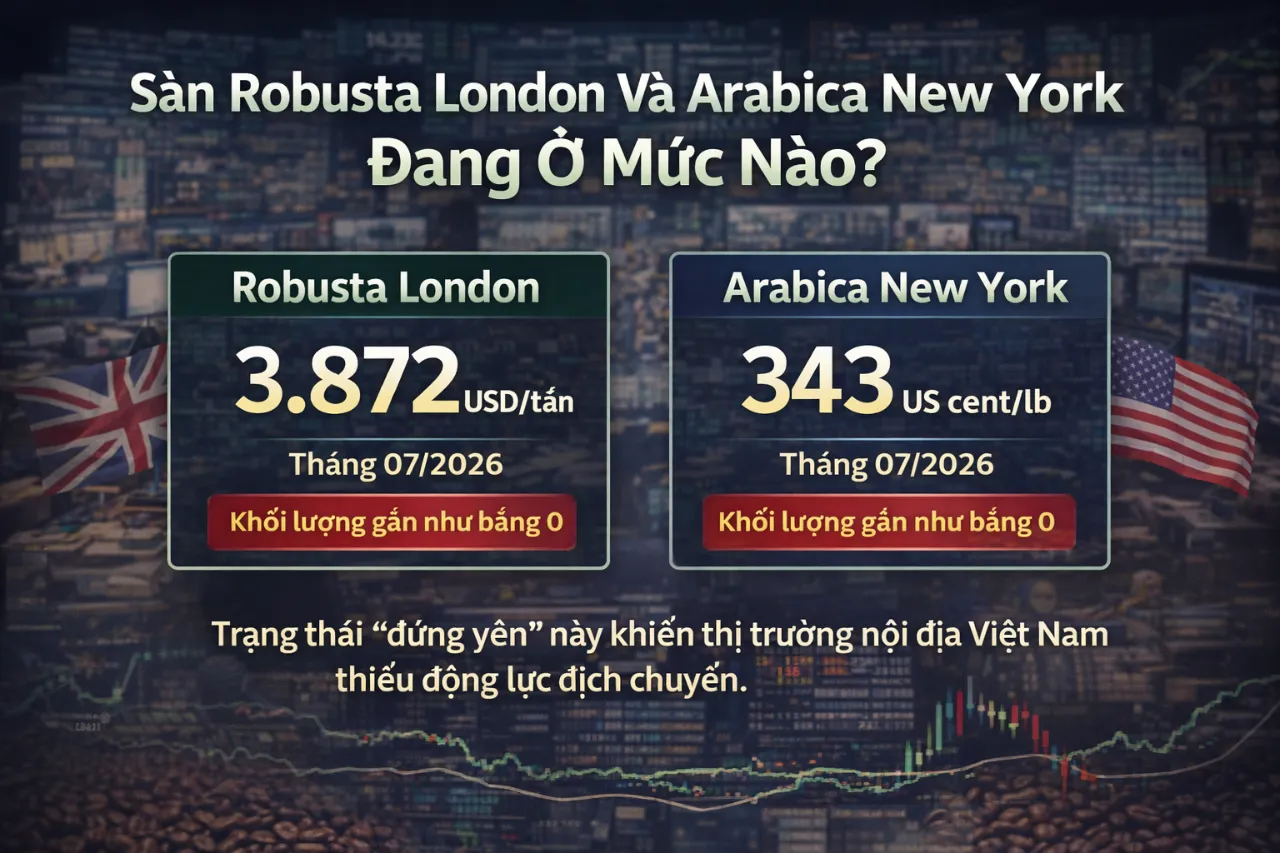Sàn Robusta London Và Arabica New York Đang Ở Mức Nào?
