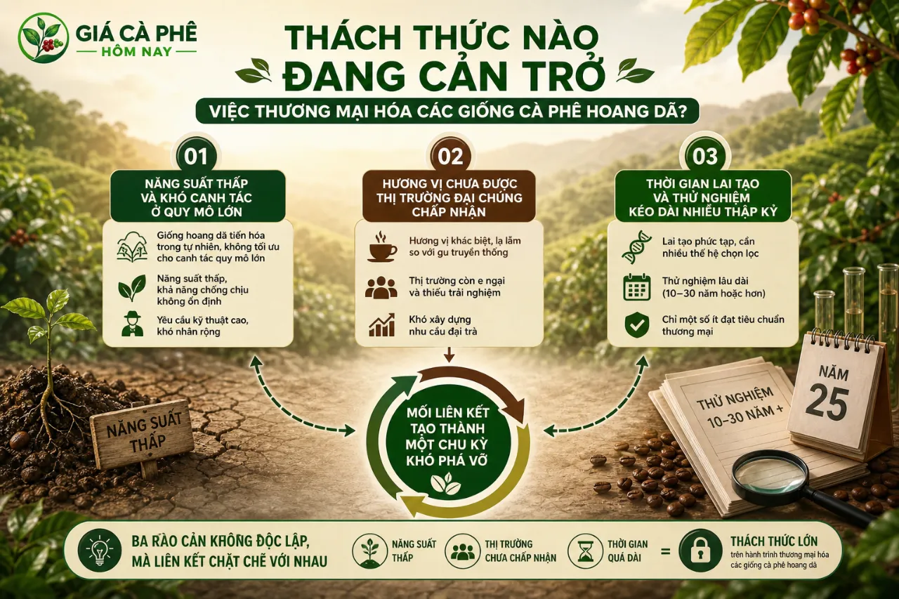 Thách Thức Nào Đang Cản Trở Việc Thương Mại Hóa Các Giống Cà Phê Hoang Dã?