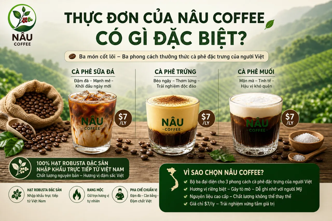Thực Đơn Của Nâu Coffee Có Gì Đặc Biệt?