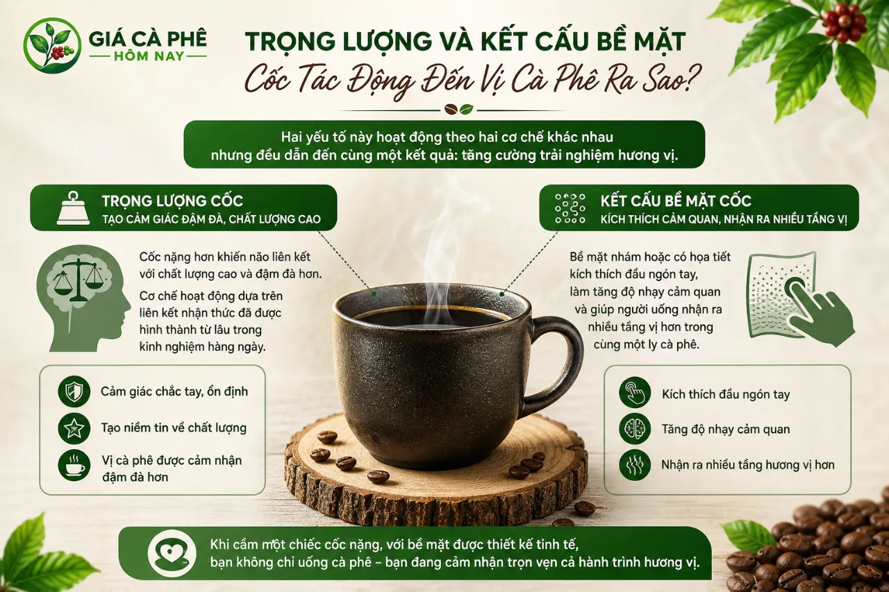 Trọng Lượng Và Kết Cấu Bề Mặt Cốc Tác Động Đến Vị Cà Phê Ra Sao?
