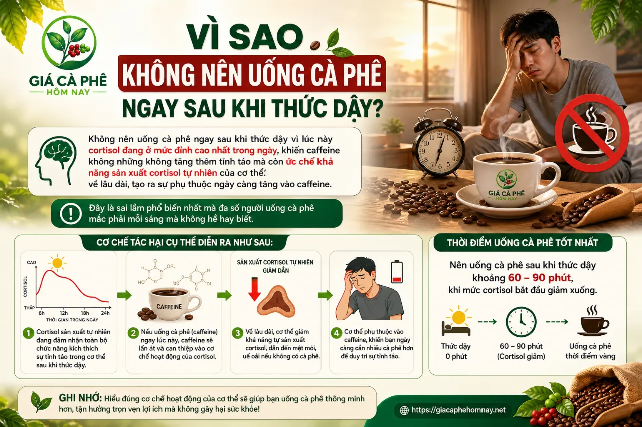 Vì Sao Không Nên Uống Cà Phê Ngay Sau Khi Thức Dậy?
