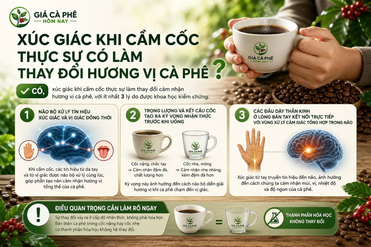 Xúc Giác Khi Cầm Cốc Thực Sự Có Làm Thay Đổi Hương Vị Cà Phê Không?
