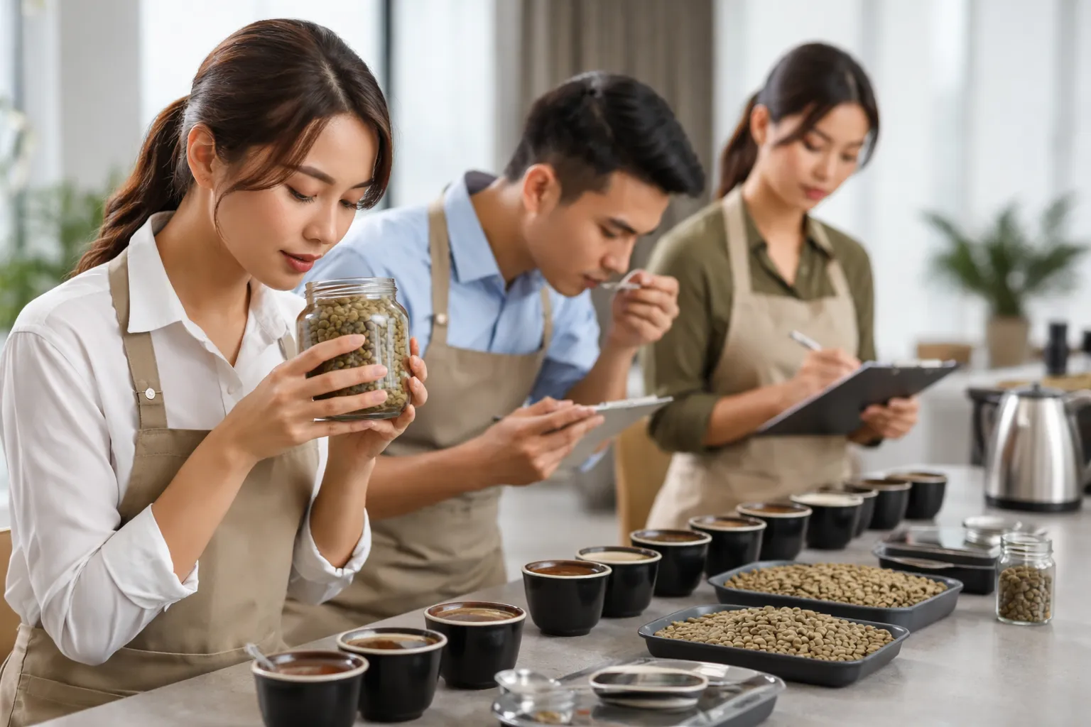 Quy trình đánh giá mùi hương hạt xanh