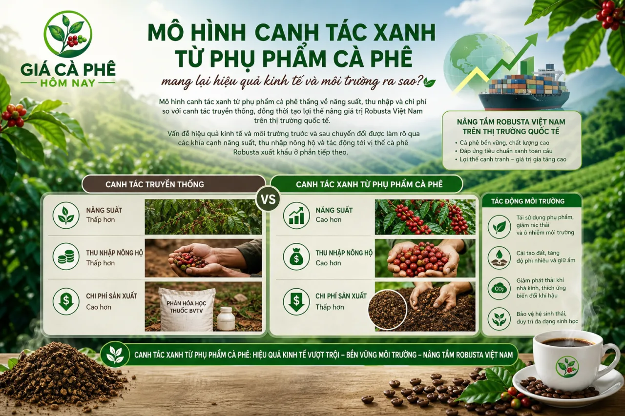 Mô hình canh tác xanh từ phụ phẩm cà phê mang lại hiệu quả kinh tế và môi trường Mô hình canh tác xanh từ phụ phẩm cà phê mang lại hiệu quả kinh tế và môi trường