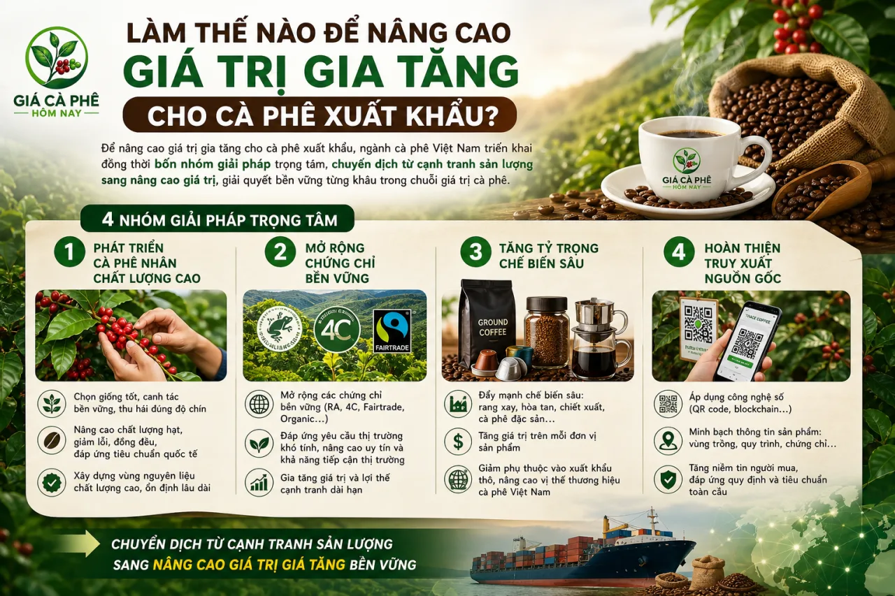 nâng cao giá trị gia tăng cho cà phê xuất khẩu