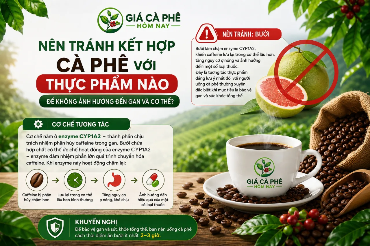 Nên tránh kết hợp cà phê với thực phẩm nào để không ảnh hưởng đến gan và cơ thể? Nên tránh kết hợp cà phê với thực phẩm nào để không ảnh hưởng đến gan và cơ thể?