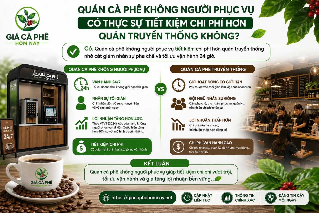 Quán cà phê không người phục vụ có thực sự tiết kiệm chi phí hơn quán truyền thống không?
