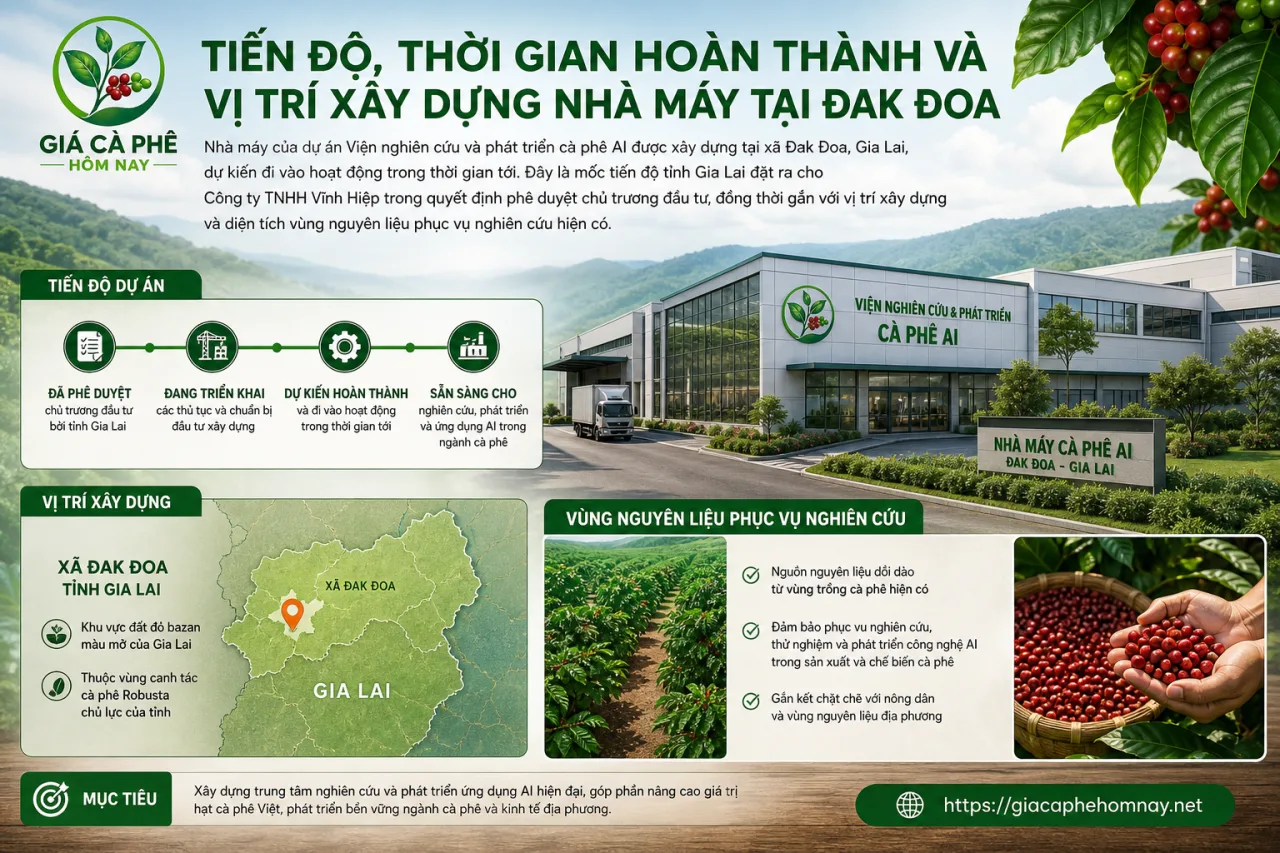 Tiến độ, thời gian hoàn thành và vị trí xây dựng nhà máy tại Đak Đoa