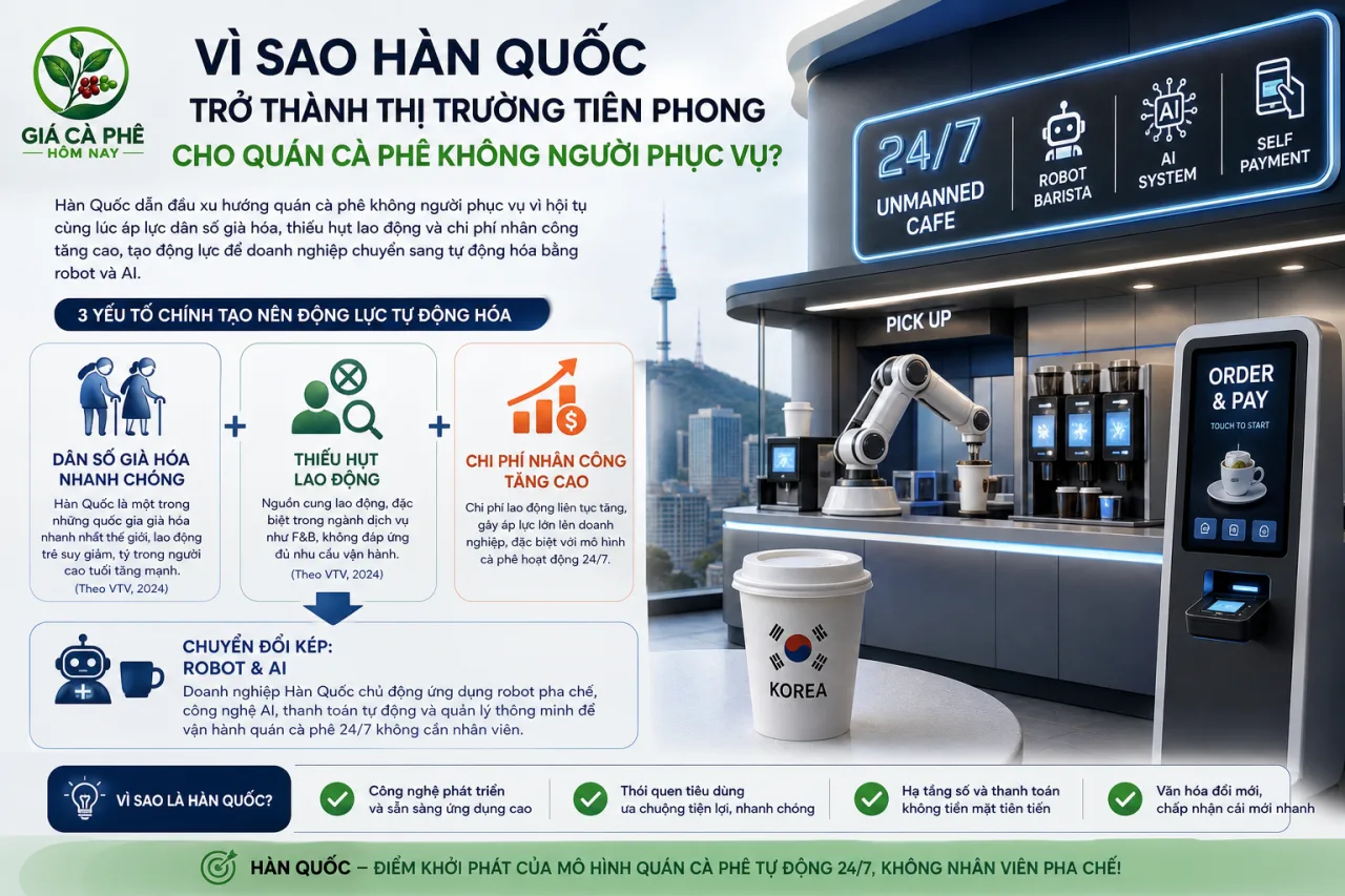 Vì sao Hàn Quốc trở thành thị trường tiên phong cho quán cà phê không người phục vụ?