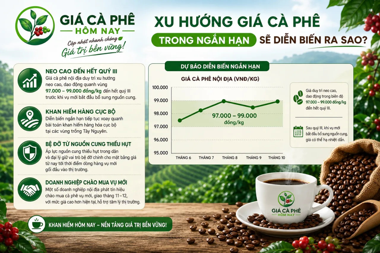 Xu hướng giá cà phê trong ngắn hạn sẽ diễn biến Xu hướng giá cà phê trong ngắn hạn sẽ diễn biến